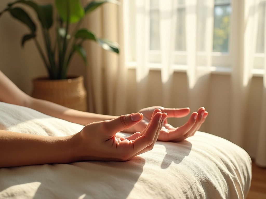 A certified hypnotherapist at guiding a client through a will hypnotherapy make me feel out of control concern in a calm, warmly lit therapy room.