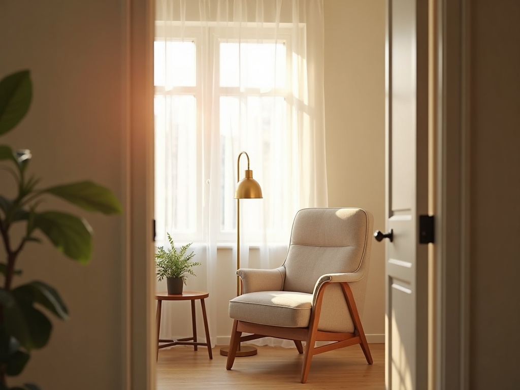 A peaceful hypnotherapy session room that reflects is hypnotherapy a legitimate medical practice — a comfortable chair and warm lighting in a professional wellness office