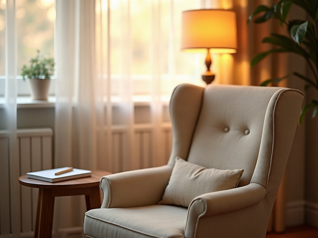 A calm hypnotherapy session room in where can hypnotherapy address deeply buried memories is explored in a safe and peaceful environment